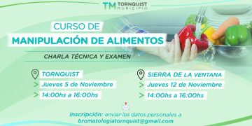 Tornquist y Sierra de la Ventana tendrán nuevas fechas del Taller de Manipulación Higiénica de Alimentos