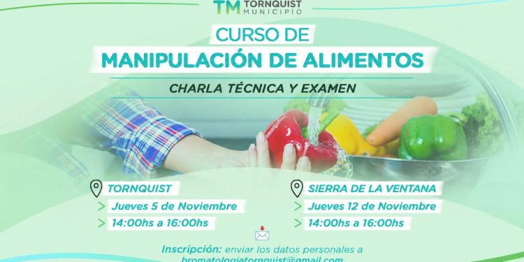 Tornquist y Sierra de la Ventana tendrán nuevas fechas del Taller de Manipulación Higiénica de Alimentos La Subsecretaría de Bromatología y Zoonosis de Tornquist Municipio informa que se realizarán nuevos encuentros del Taller de Manipulación Higiénica de Alimentos, destinado a quienes necesiten obtener o renovar su certificación.