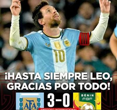 Messi se despidió de la Selección con un gol y dos asistencias  El astro rosarino se puso por última vez la camiseta número 10 de la Albiceleste en una noche inolvidable en el Monumental, donde regaló dos asistencias